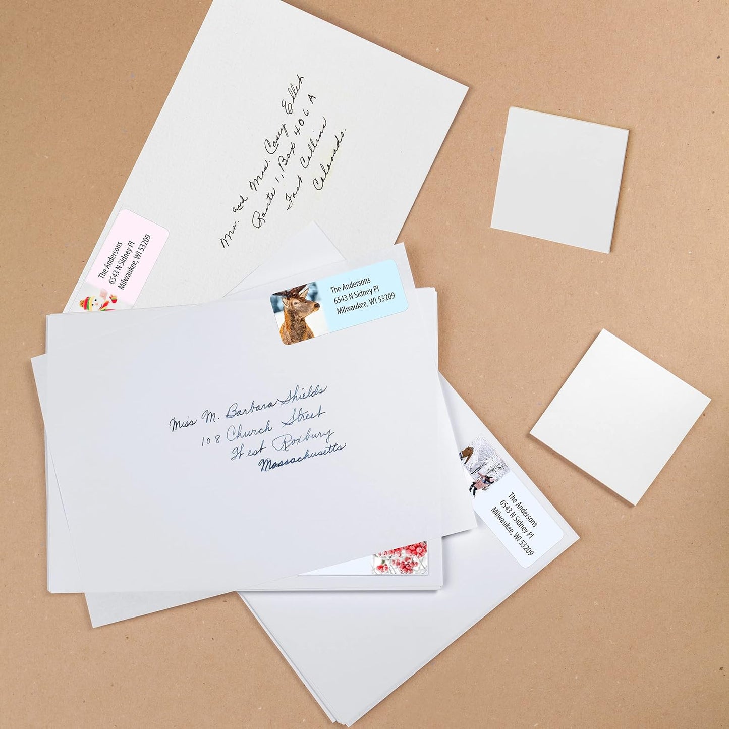Customized Personalized Winter Holiday Address Labels - Made in The USA by Kenco (500 Labels, Winter) - Lumora Desk