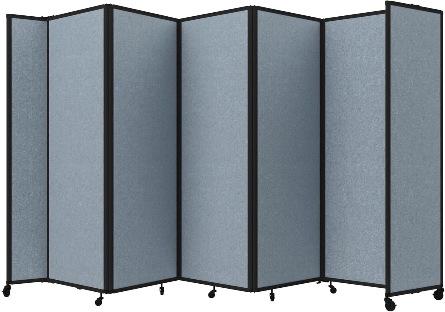 Versare Room Divider 360 Portable Wall Partition | Folding Panels | Large Freestanding Divider | Locking Wheels | Temporary Room Separator