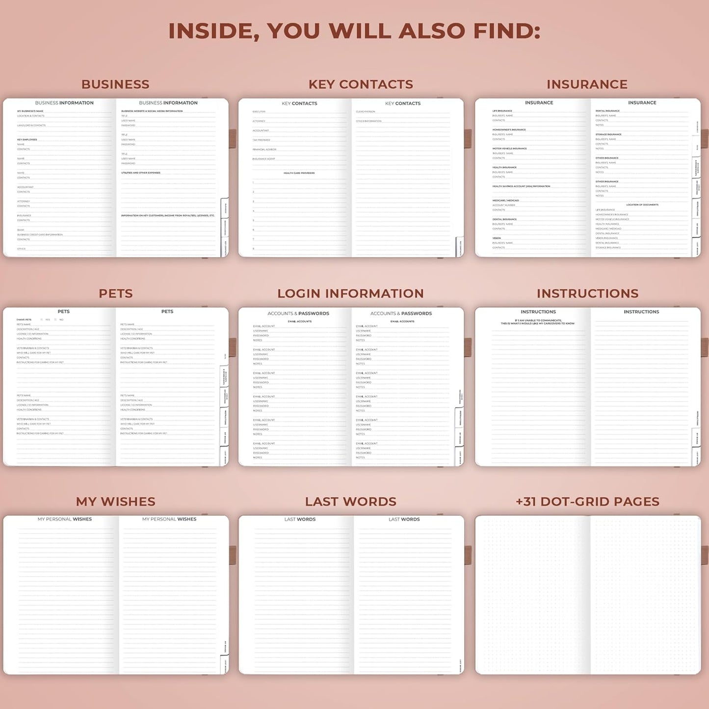 Clever Fox End of Life Planner – Final Arrangements Organizer for Beneficiary, Will Preparation, Last Wishes & Funeral Planning, A5 (Dark Terracotta)