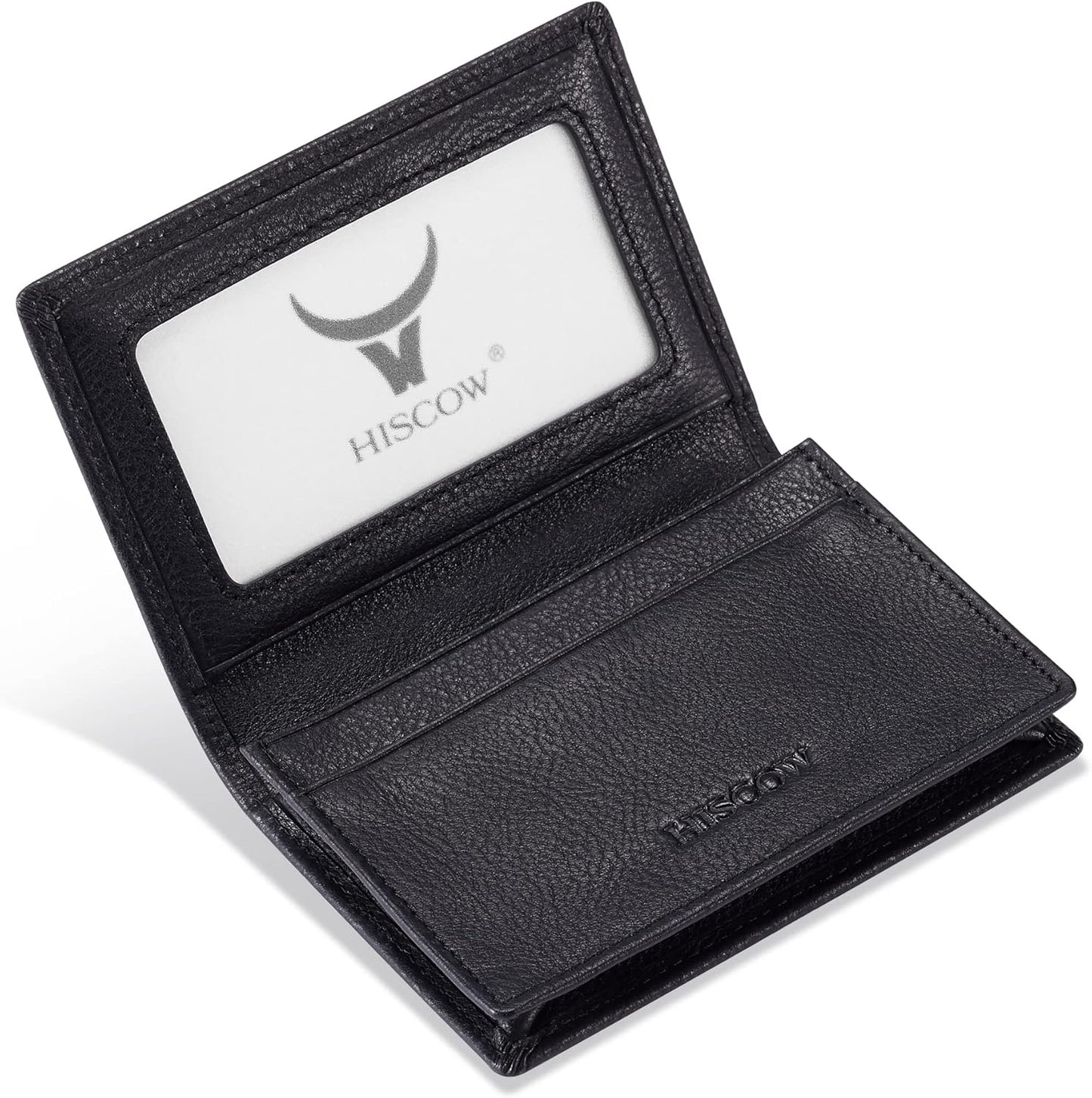 Leather Business Card Case Holder for Men & Women, Italian Calfskin
