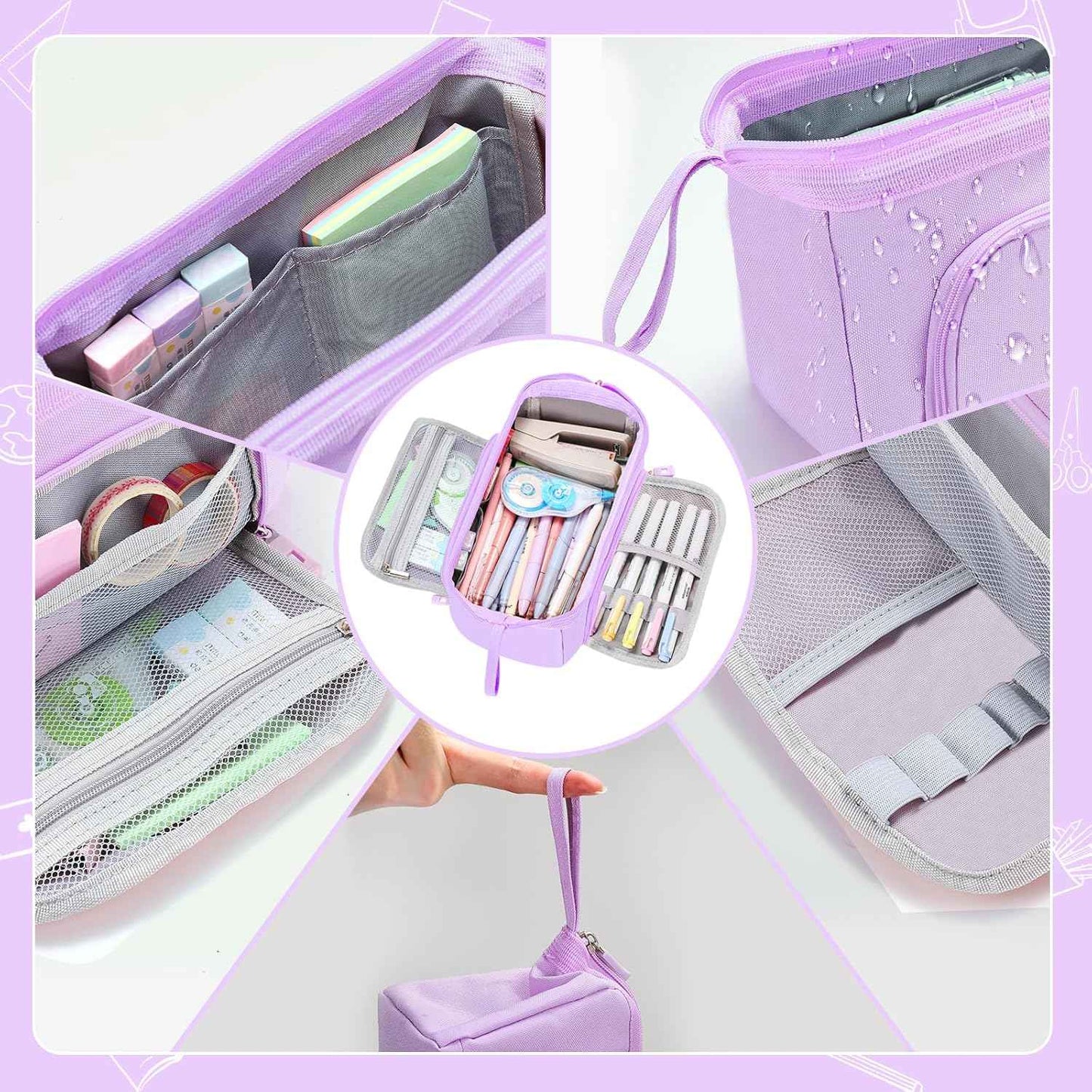 Large Pencil Case for Girls, Big Capacity Pencil Pouch Back to School Supplies for Teens, Cute Pen Stationery Bag Organizer Pencil Holder Back to School Gifts for Students School College Office