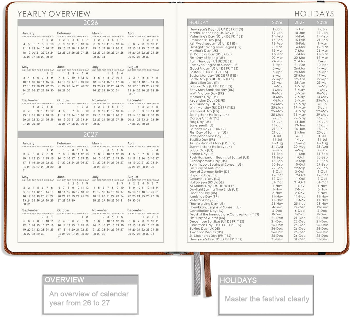 2026-2027 Planner - Planner 2026-2027 Weekly and Monthly with Stickers, JUL. 2026 - JUN. 2027, 5.75" X 8.25", Academic Calendar Planning with Premium Paper, Pen Holder, Inner Pocket and 44 Notes Pages