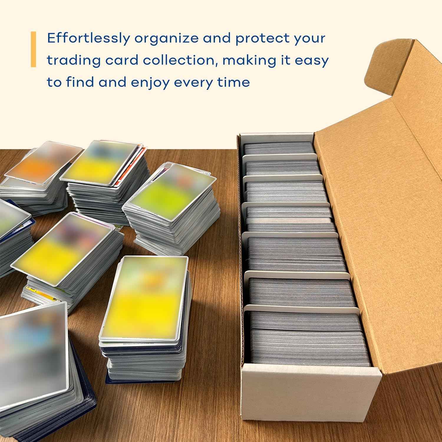 Fageverld Trading Card Storage Box, Mtg Storage Box with Dividers, Cardboard Collector Box for TCG, Baseball Sports Cards, 6 Count