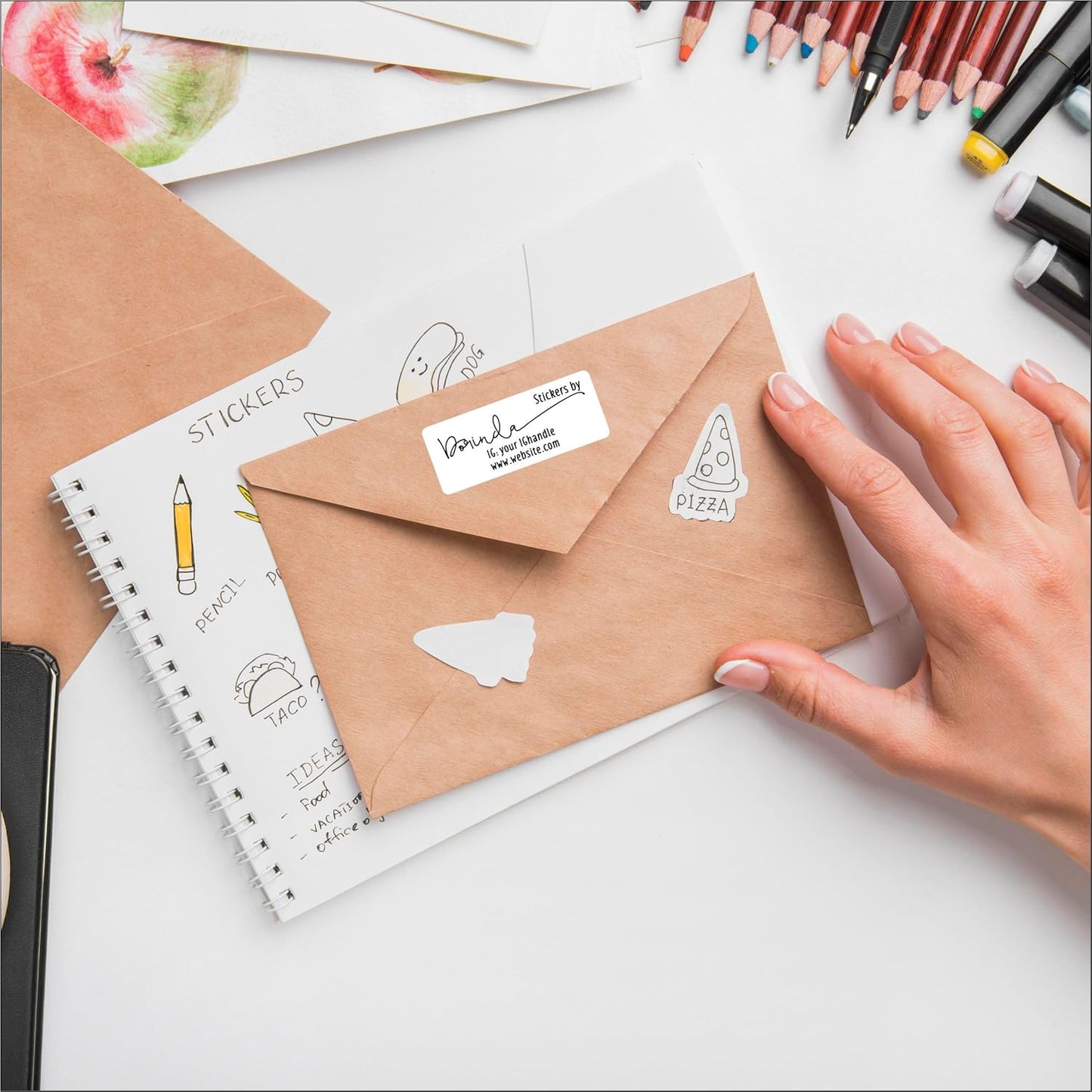 White Address Labels - Personalized Return Address Labels, Custom Printed Mailing and Shipping Labels for Envelopes, Packages, Business, Home Use (Joyful Script) - Lumora Desk