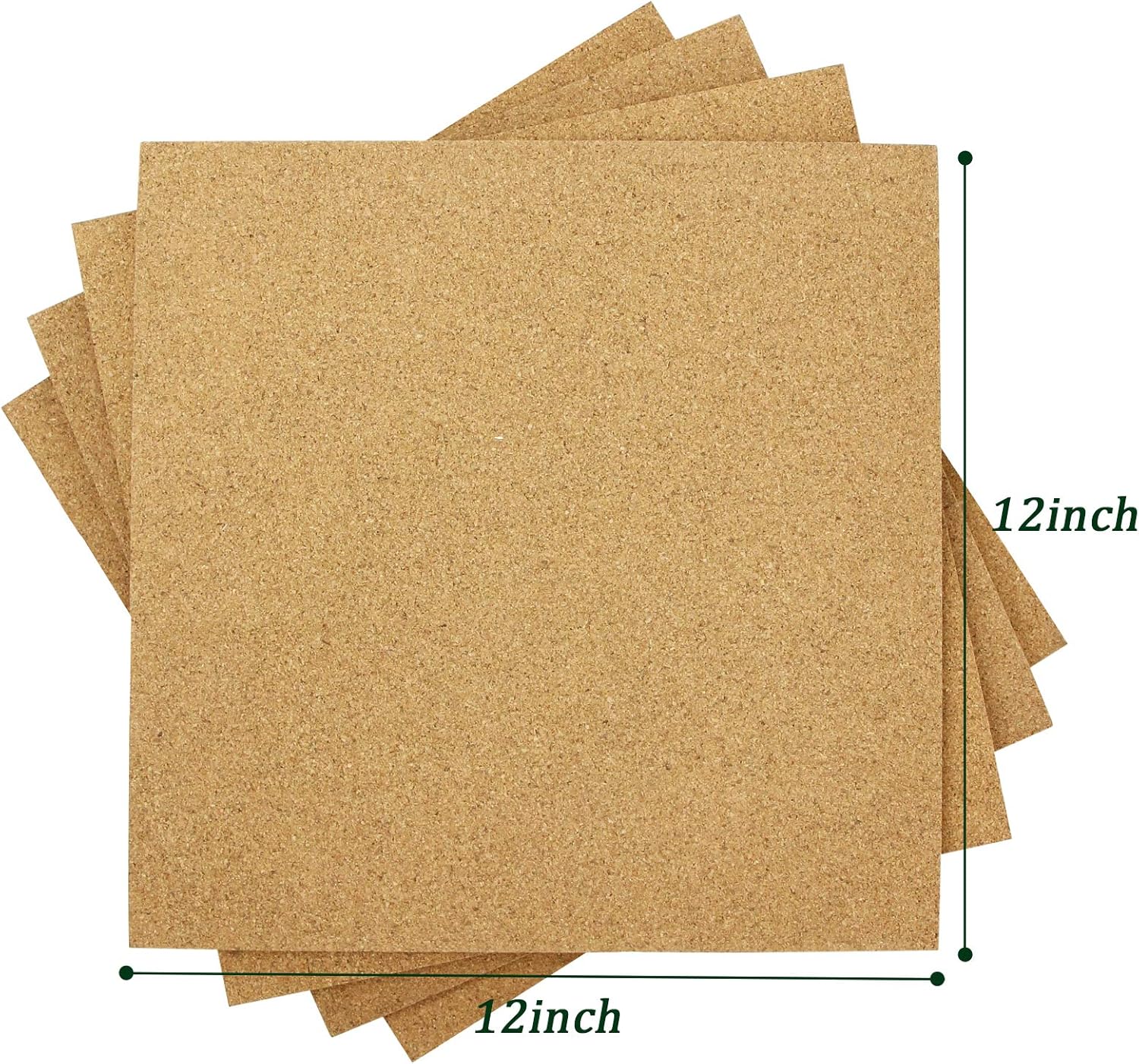 Cork Board Tiles 12"x12" - 1/2" Thick 4 Pack Cork Board Square Bulletin Boards Self Adhesive Corkboards for Walls Pin Boards Corkboards for Office Home School Decor - Lumora Desk