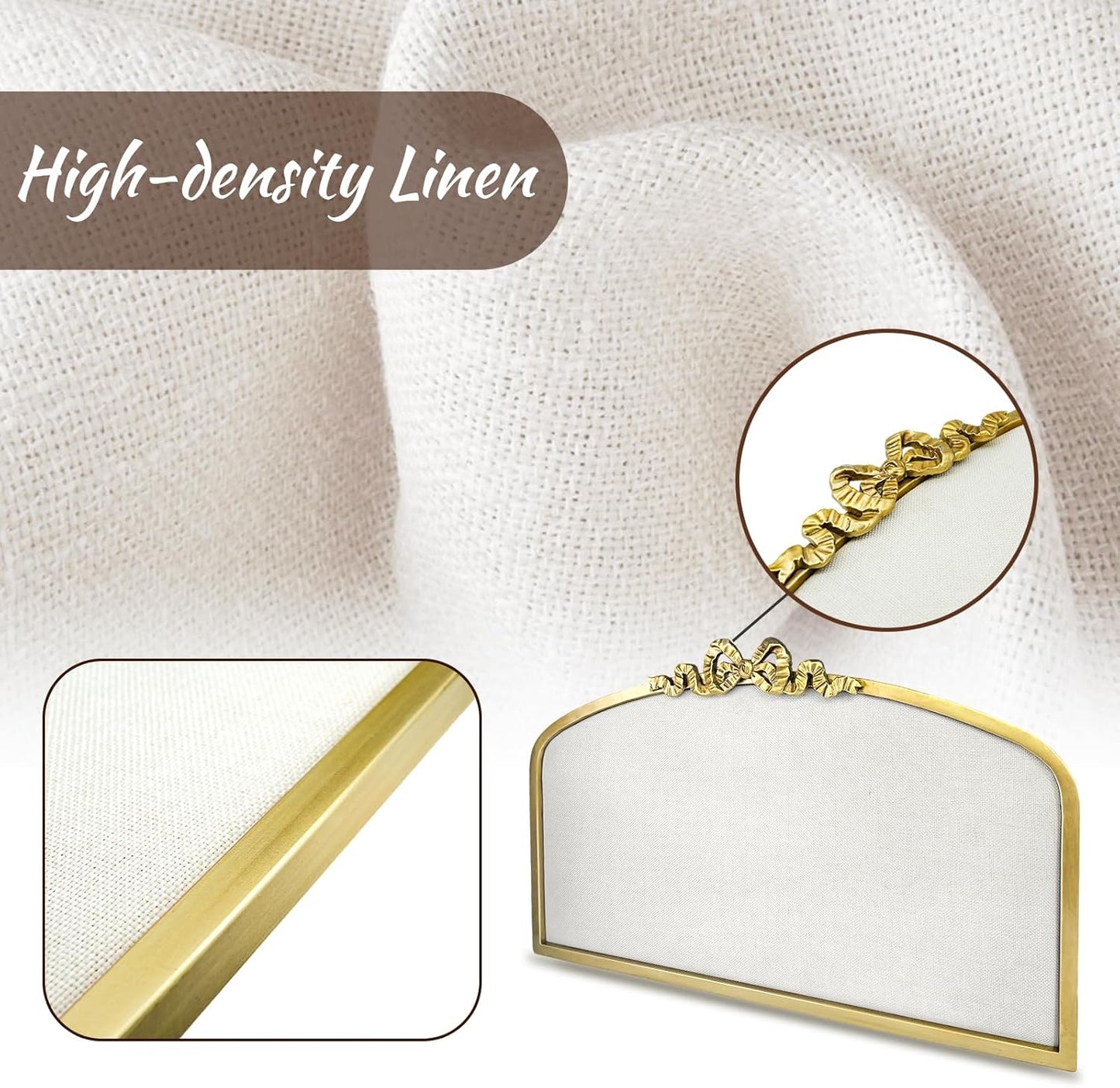 Vintage Arched Linen Cork Board with Gold Bowknot – Decorative Bulletin Board for Walls, Iron Frame Pin Board for Notes, Photos & Reminders, Elegant Vision Board for Home & Office 24"x 15" - Lumora Desk
