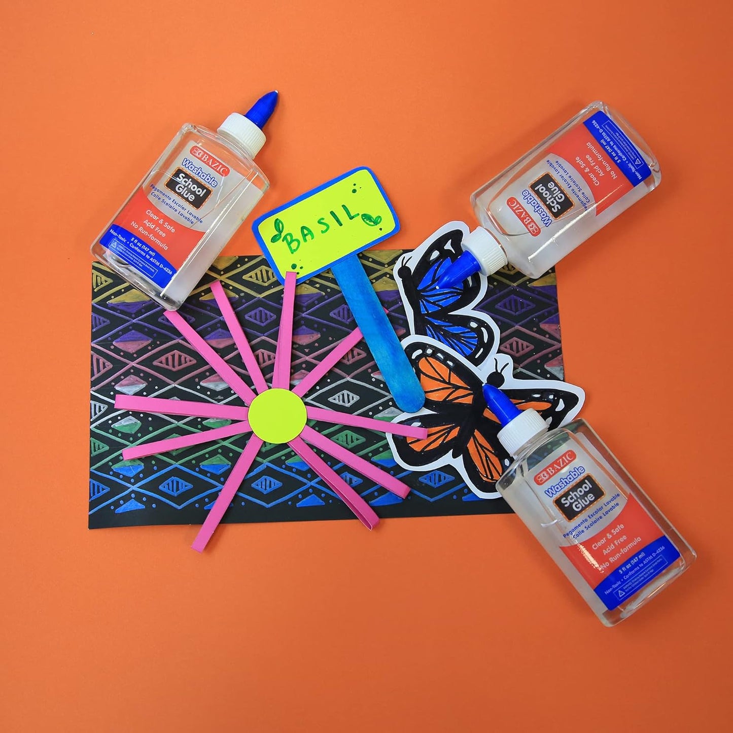 BAZIC 5 Oz. (147 mL) Washable Clear School Glue, Liquid Glue, Great for Kids Making Stretchy Slime, Fun Creative Art Play Activity in Class Home, 1-Bottle