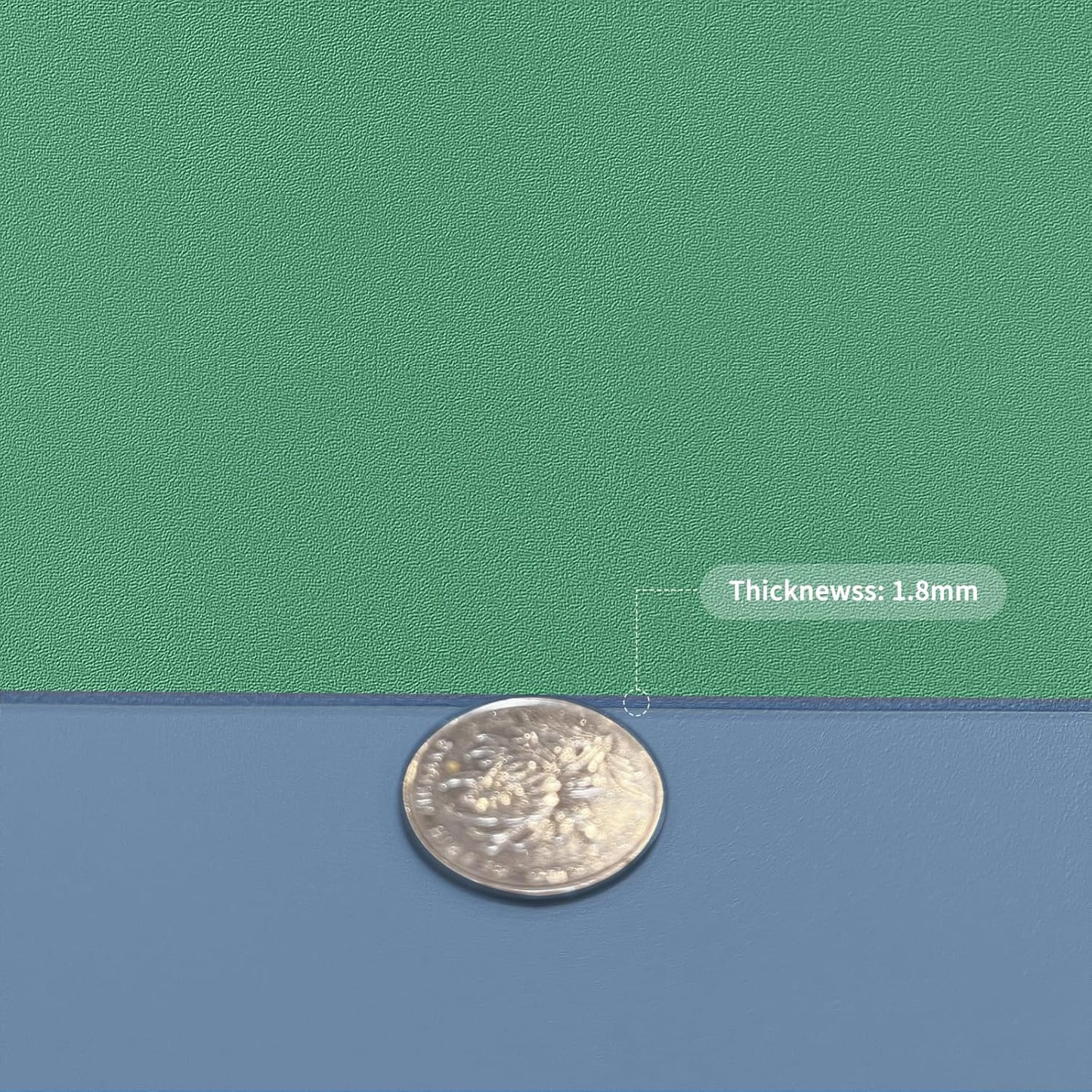 Leather Table Cover,1.8mm Thick,35.4x70.9 Inch,Table Protector for Dining Room Table,Dining Table Cover,Table Cover Protector,Dining Table Pads(Grayish Blue+Dark Green,35.4x70.9)