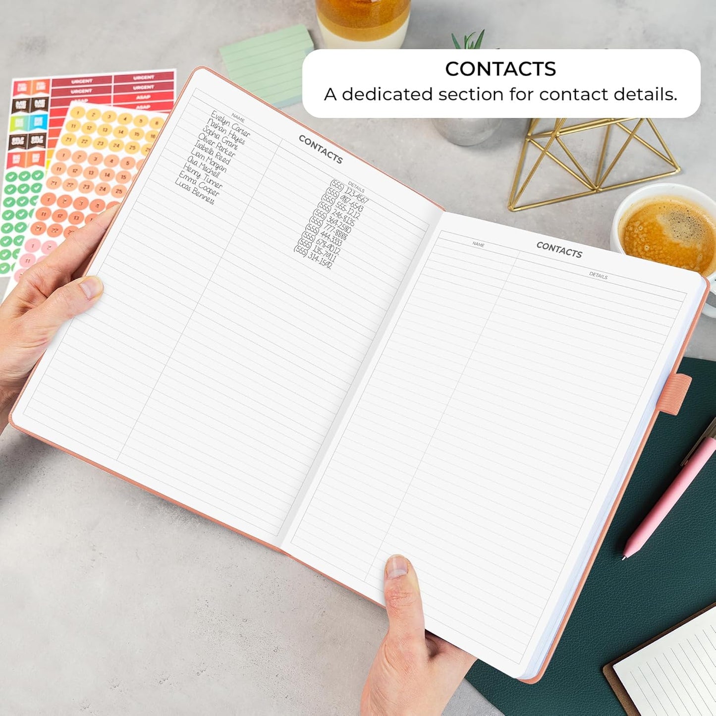 Clever Fox Appointment Book – Hourly Schedule Planner with 15-Minute Increments – Time Box Planner for Daily Work & To-Dos – Weekly & Monthly Spreads, Undated, Hardcover, 8.3x11″ (Terracotta)