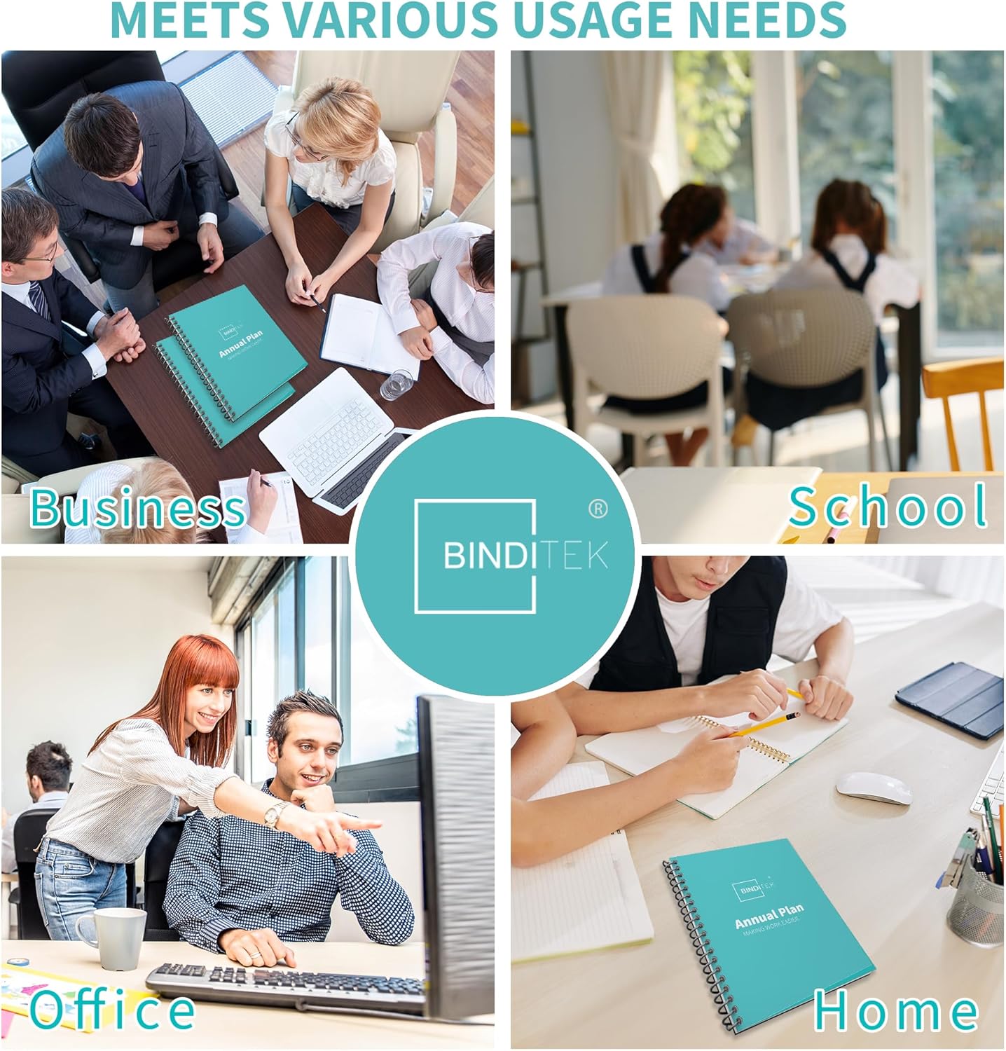 Binditek 500 Pack 8 Mil PVC Plastic Binding Covers, 8.5 x 11 Inches, Letter Size, Square Corners, Un-Punched, Office School Supplies