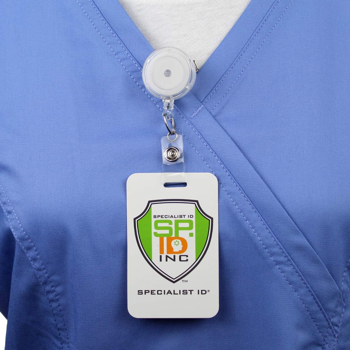 Bulk 25 Pack - Premium Clear (Translucent) Retractable Badge Reels with Alligator Swivel Clip on Back by Specialist ID (Translucent Clear)