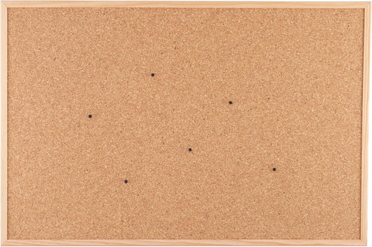 Go4Cork Framed Cork Bulletin Board - 23.6”x 15.7” | Premium Double-Sided Pine Frame Eco Cork Memoboard | Office, Home & Classroom Organization Decor | Pushpins & Set Up Accessories Included - Lumora Desk