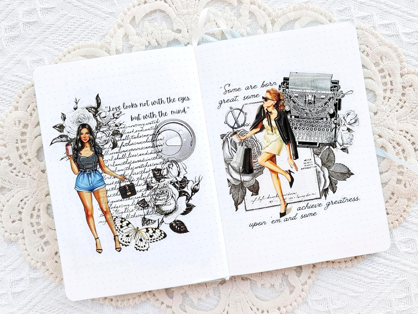 WT Wide PET Tape, Journal Scrapbook Bujo Planner DIY Craft Supplies, Chic Attitude, Fashion Outfit Girls Decorative Tape, Characters, Transparent Clear Adhesive, Single Roll, Original Designs