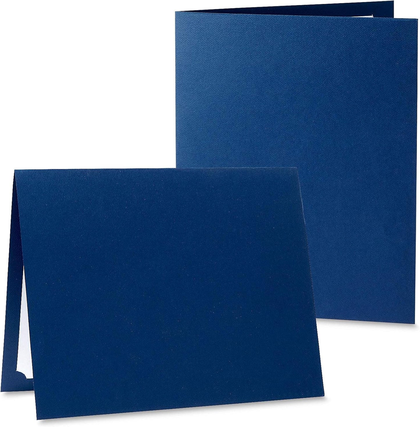 Plain Blue Certificate Folders - Pack of 10, Linen Cover 80 lb. Stock, Folded, Die-Cut Corners, for Office, Business Awards, Graduation, School Diploma Holder, 9-1/2" x 12