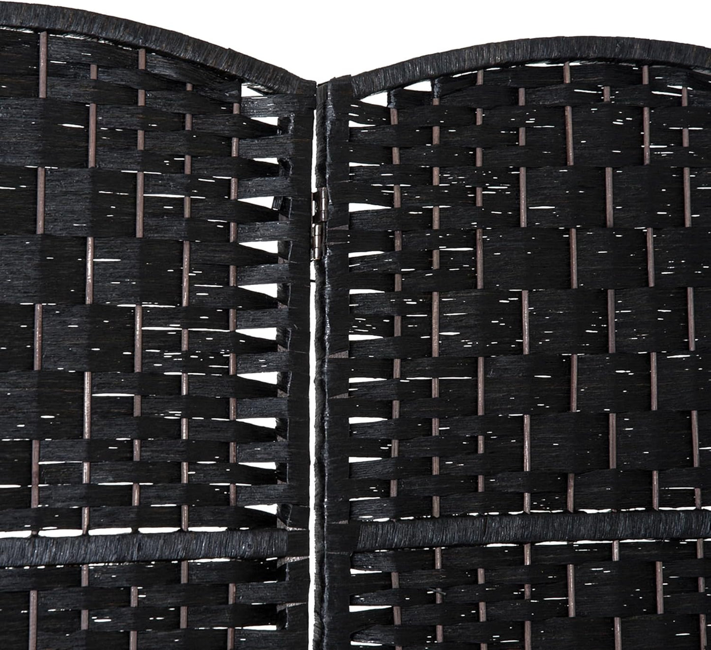 HOMCOM Room Divider 4 Panels Folding Privacy Screen 6FT Tall Portable Wicker Weave Partition Wall Divider for Bedroom Home Office, Black - Lumora Desk