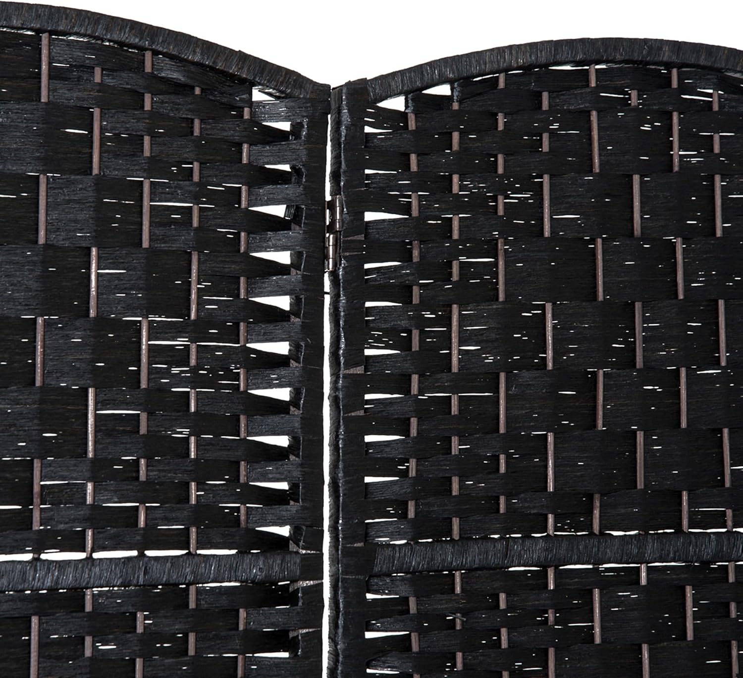 HOMCOM Room Divider 4 Panels Folding Privacy Screen 6FT Tall Portable Wicker Weave Partition Wall Divider for Bedroom Home Office, Black - Lumora Desk