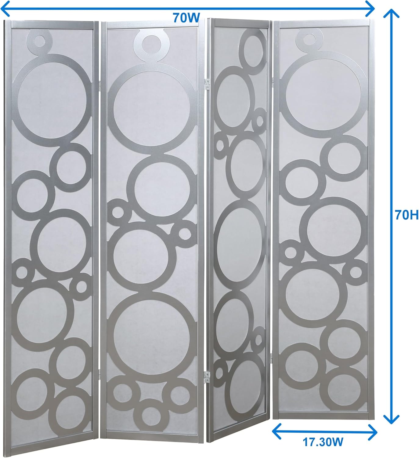 NicBex Room Divider 4 Panel Room Dividers with Circle Pattern Partition Room Dividers and Folding Privacy Screens Wall Divider for Home, Office, Room Separation,70" W x 1" D x 70" H, White - Lumora Desk