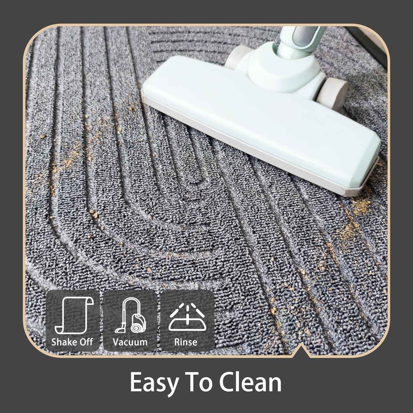 Door Mat for Outdoor Indoor Entrance, Entry Mat Skidproof and Waterproof, Front Door Mats with Durable Non-Slip Backing. Black, 24"x36"