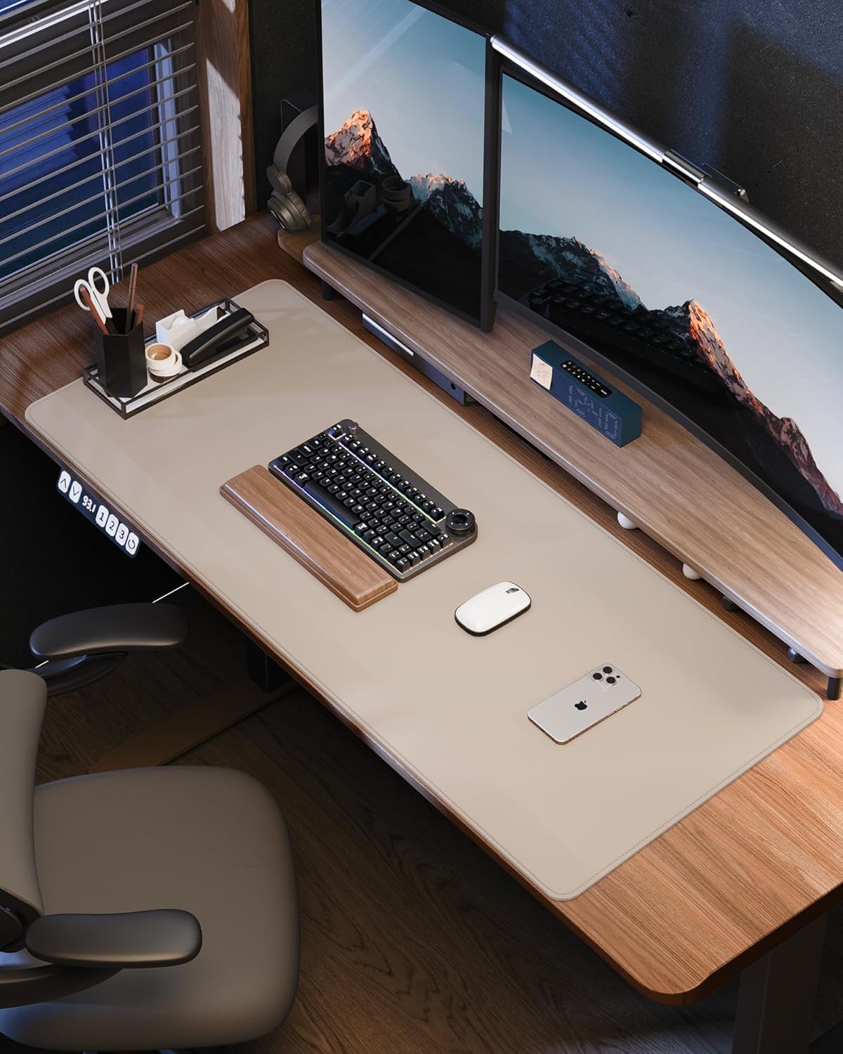 Extra Large Desk Mat - 48"x 24" Non-Slip Desk Pad for Office and Home - Ideal for Large Mouse Pad and Desk Mats on Top of Desks(Beige)