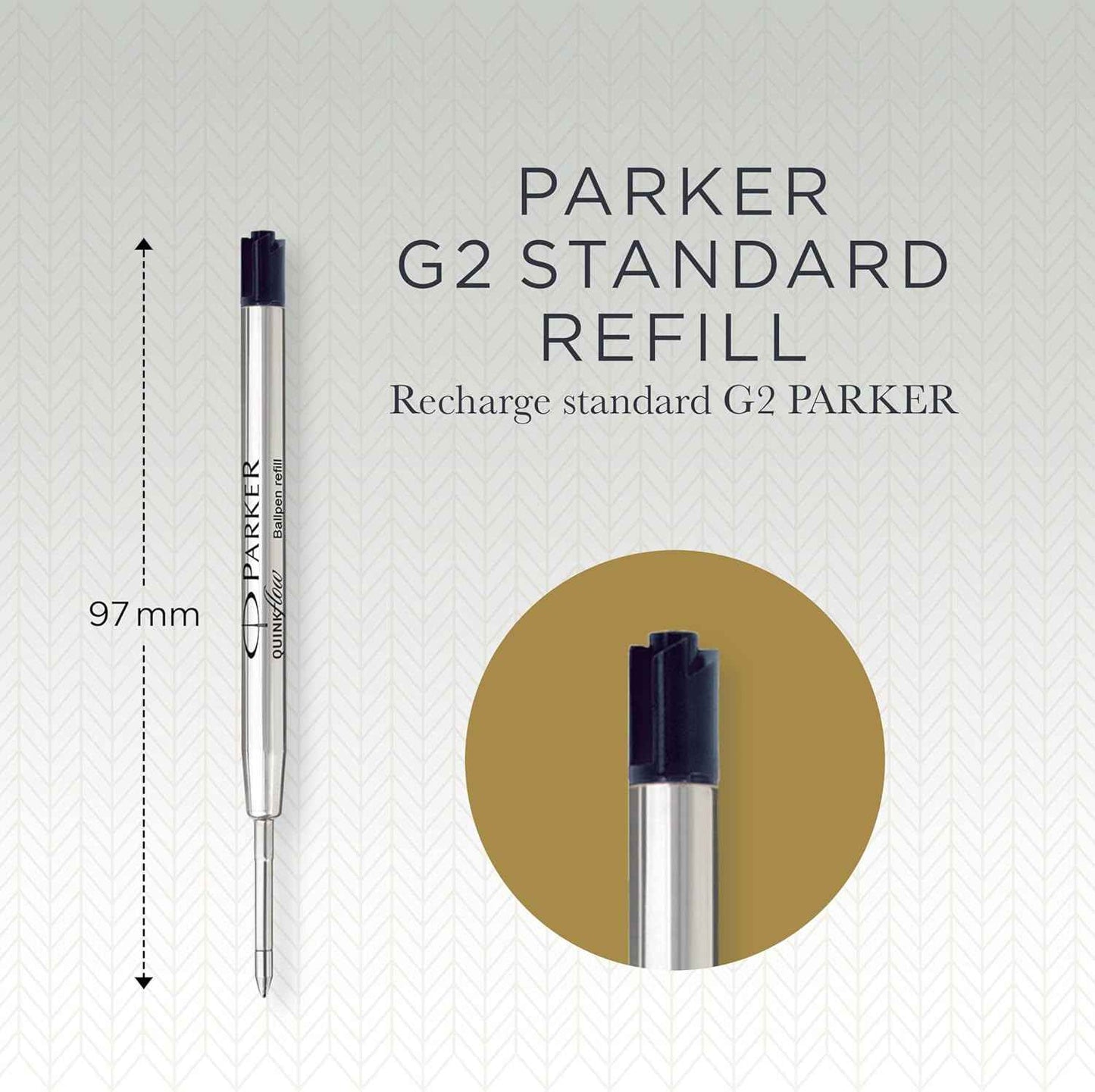 Parker QUINKflow Ballpoint Pen Ink Refills, Medium Tip, Black, 3 Count - Smooth Writing