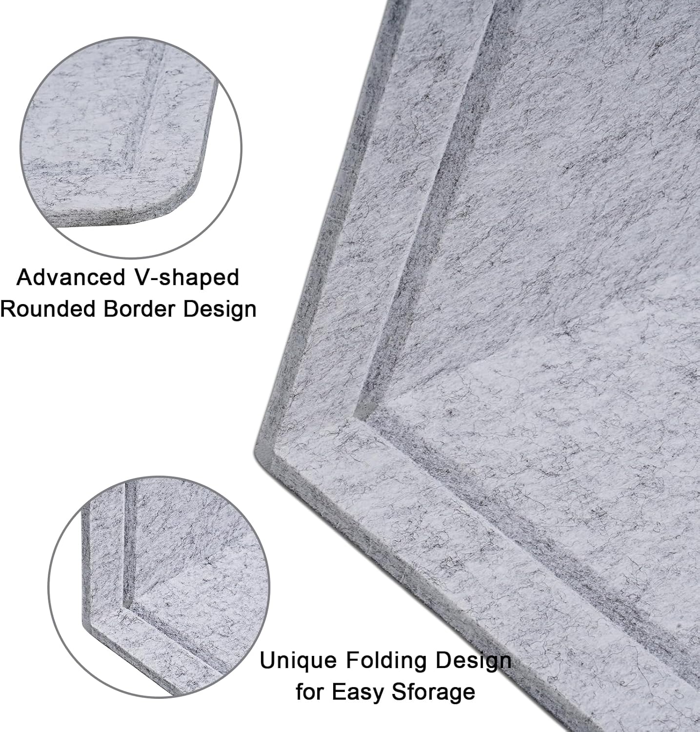 Large Bulletin Board - 48 X 36 inches Decorative Felt Pin Board - 4' x 3' Cork Board Alternative for Wall - Foldable Photo Board Self-Adhesive Vision Board Prayer Board with 30 Pushpins - Silver Gray