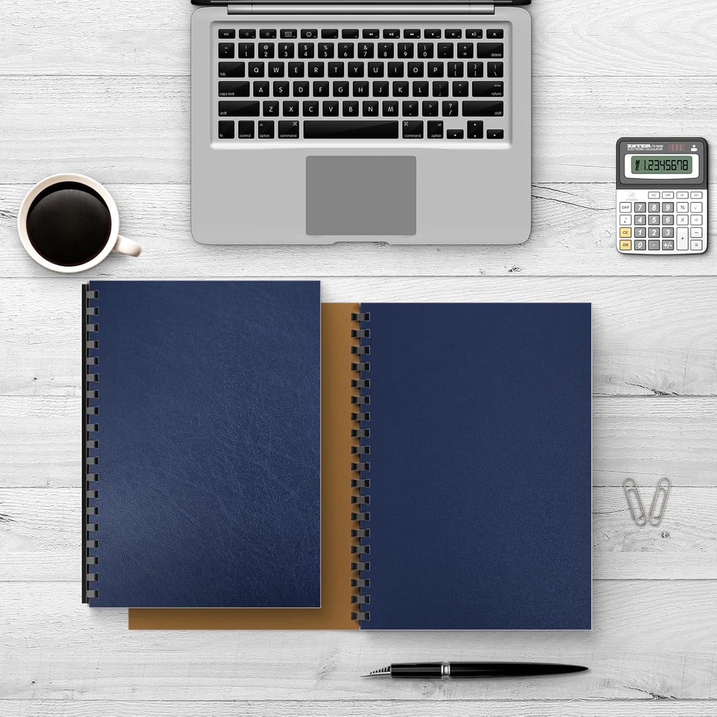 Binditek 50 Pack 16 Mil Leather-Textured Heavyduty Polycovers, Letter Size, Plastic Binding Presentation Back Covers, 8-1/2 x 11", Square Corners, Unpunched, Navy