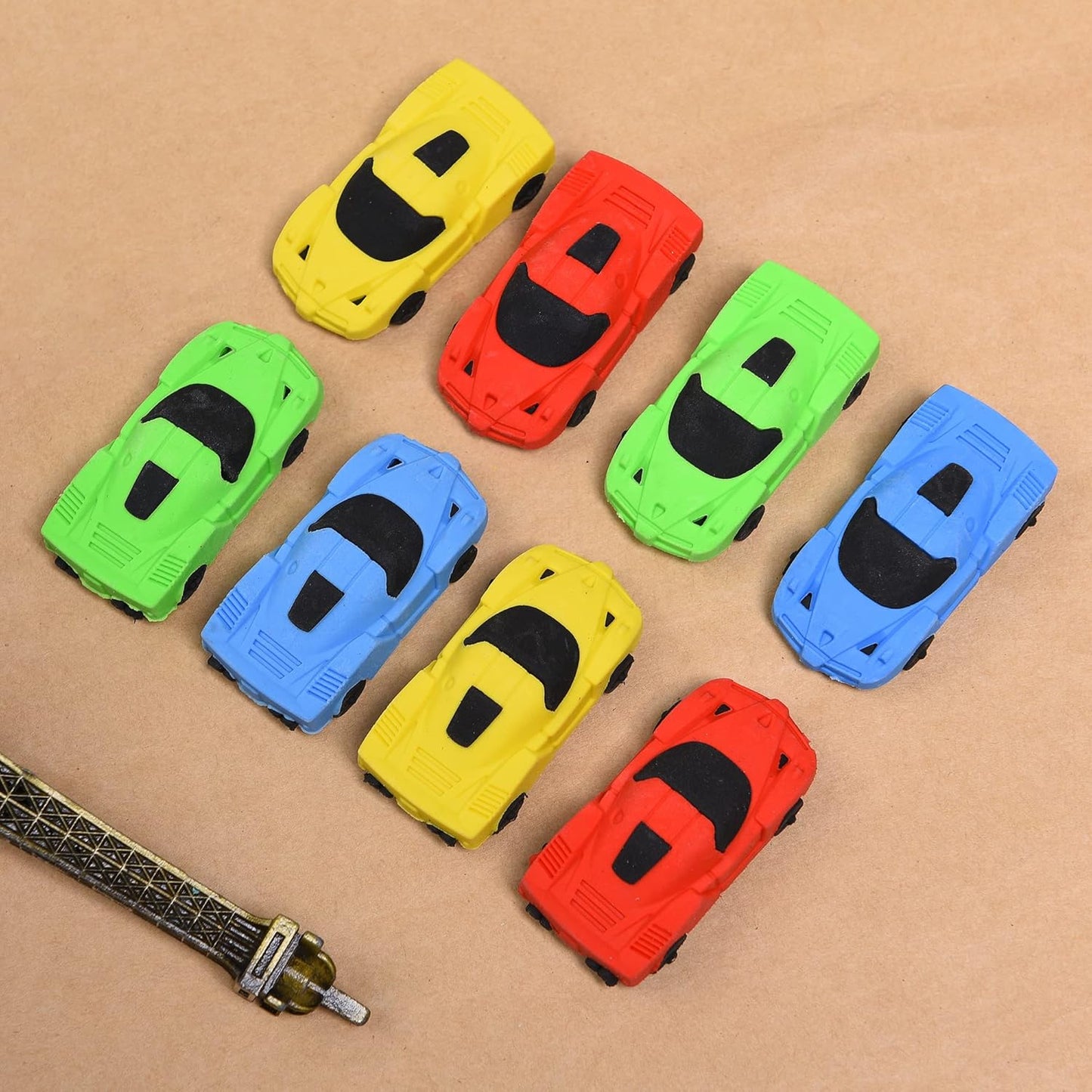 MGTECH Car Erasers for Kids, 12Pcs 3D Mini Vehicle Puzzle Take Apart Erasers for Party Favors Classroom Rewards
