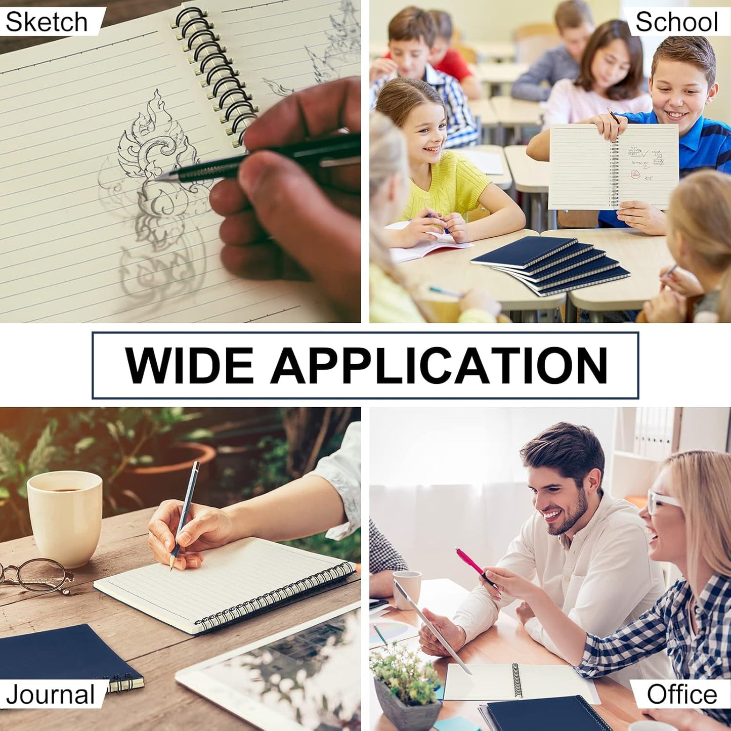 Yahenda Spiral Notebook Bulk A5 Journal Lined 8.3'' x 5.5'' Writing Composition Paper Small Notepad Subject Notebook for Students Office Business Back to School Supplies(Deep Blue,180 Pcs)