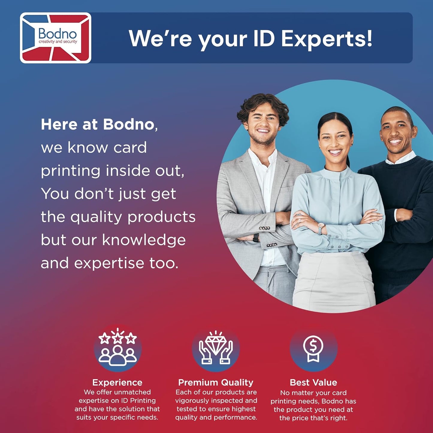 Evolis Zenius Single Sided ID Card Printer & Complete Supplies Package with Bodno Bronze Edition ID Software