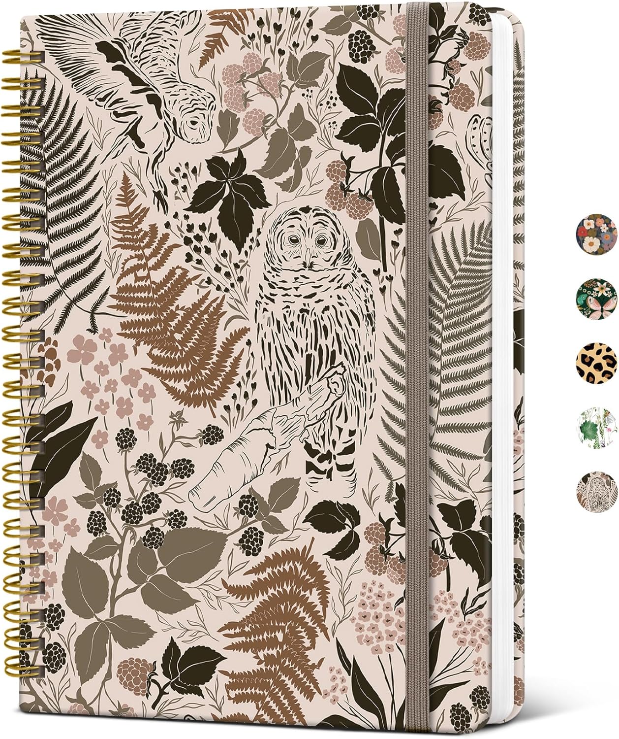 Lined Spiral Journal Notebook for Women, Cute A5 College Ruled Hardcover Notebook for Work & Note Taking, Aesthetic Pretty Journal for Writing, 140 Pages, Magical Forest