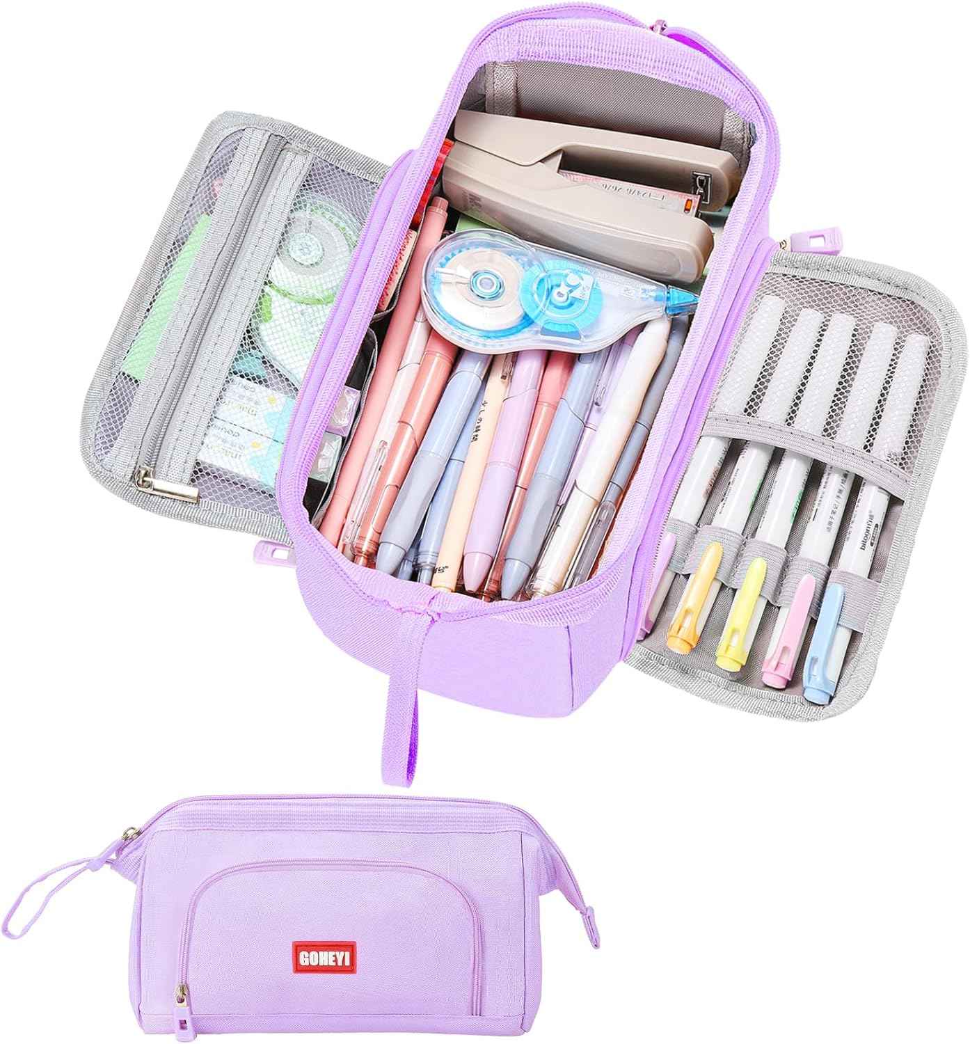 Large Pencil Case for Girls, Big Capacity Pencil Pouch Back to School Supplies for Teens, Cute Pen Stationery Bag Organizer Pencil Holder Back to School Gifts for Students School College Office