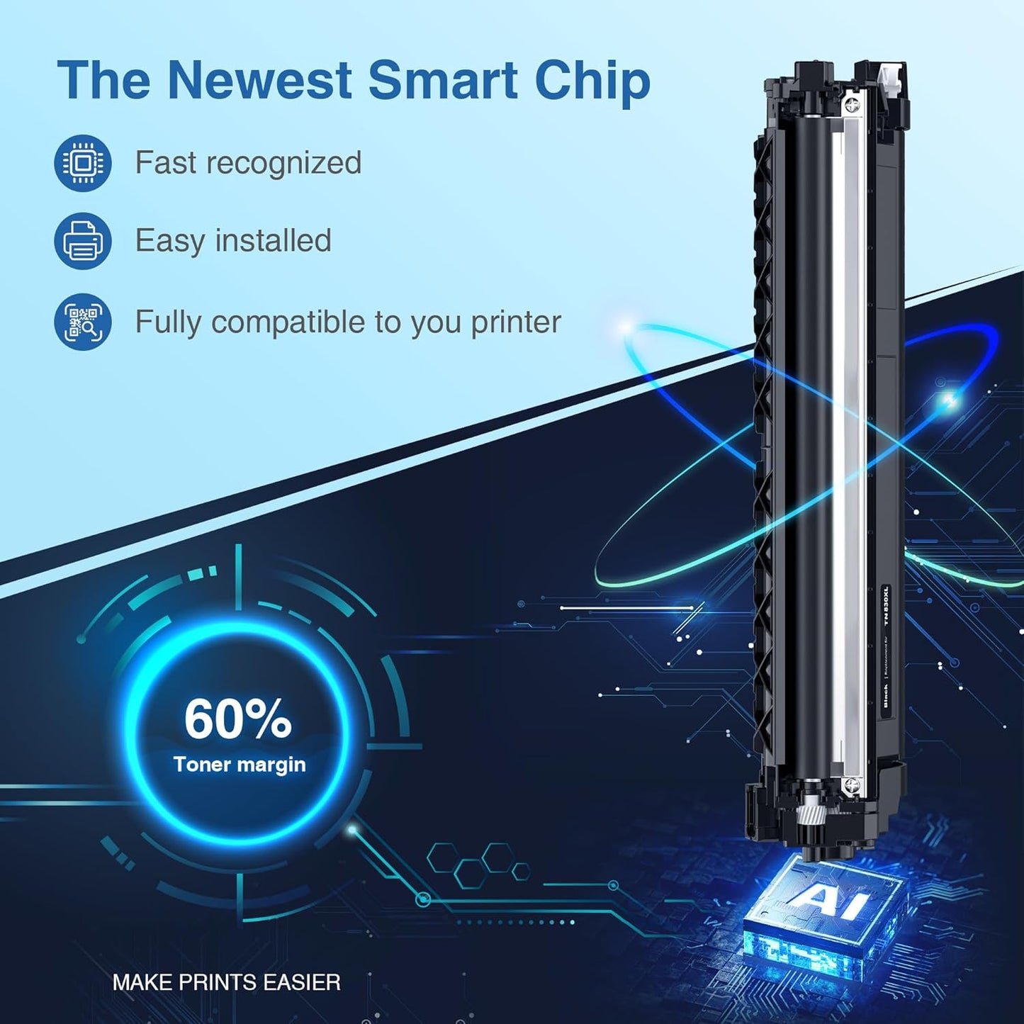 TOKYOINK Compatible TN830XL Toner Replacement for Brother TN830XL TN830 XL Toner use with HL-L2460DW HL-L2405W HL-L2480DW HL-L2400D MFC-L2820DW MFC-L2820DW XL DCP-L2640DW Printer (2 Pack Black)