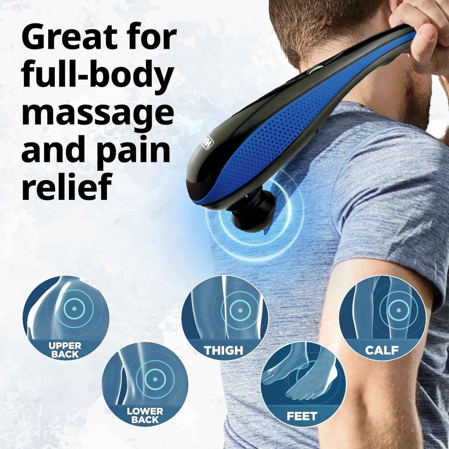 Wahl Lithium-Ion Deep Tissue Percussion Handheld Massager for Muscles, Back, Neck, Shoulder Pain Relief, Cordless, Adjustable Intensity, Long Battery Life, FSA Eligible, Model 4232