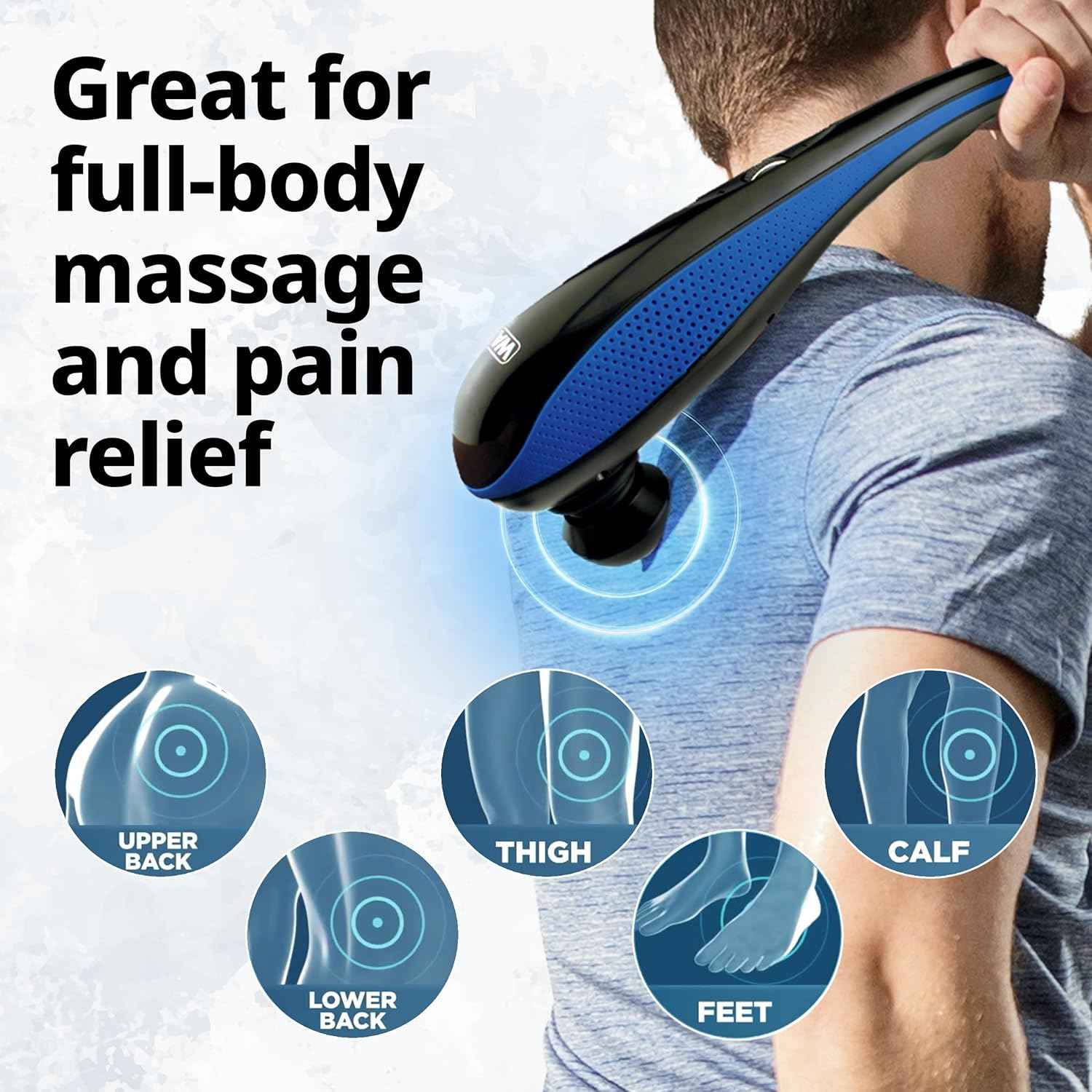 Wahl Lithium-Ion Deep Tissue Percussion Handheld Massager for Muscles, Back, Neck, Shoulder Pain Relief, Cordless, Adjustable Intensity, Long Battery Life, FSA Eligible, Model 4232