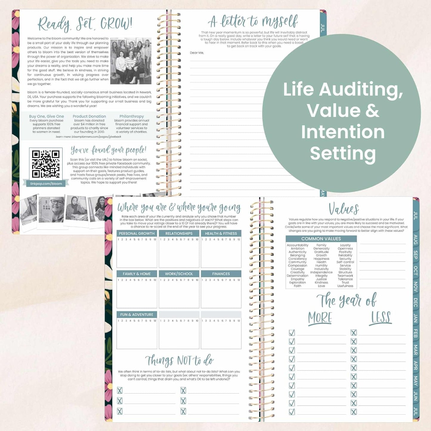 bloom daily planners 2025-2026 Academic Year Daily Planner (July 2025 - July 2026) - A5 Weekly & Monthly Calendar Agenda Organizer Book with Stickers - 5.5" x 8.25" - Blooming Wildly