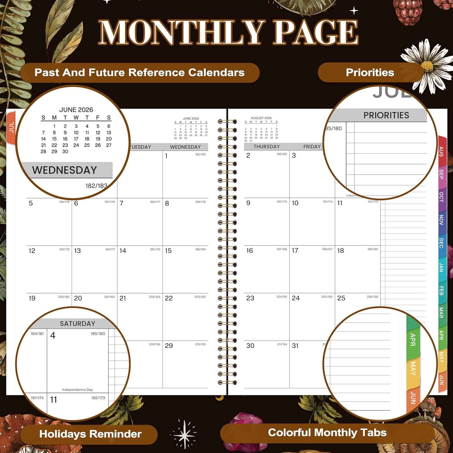 2026-2027 Appointment Book/Planner - 8.1"x11", 2026-2027 Daily Planner, July 2026 - June 2027, Weekly & Monthly, Hourly Planner with 30-Minute Interval, Monthly Tabs, Pocket