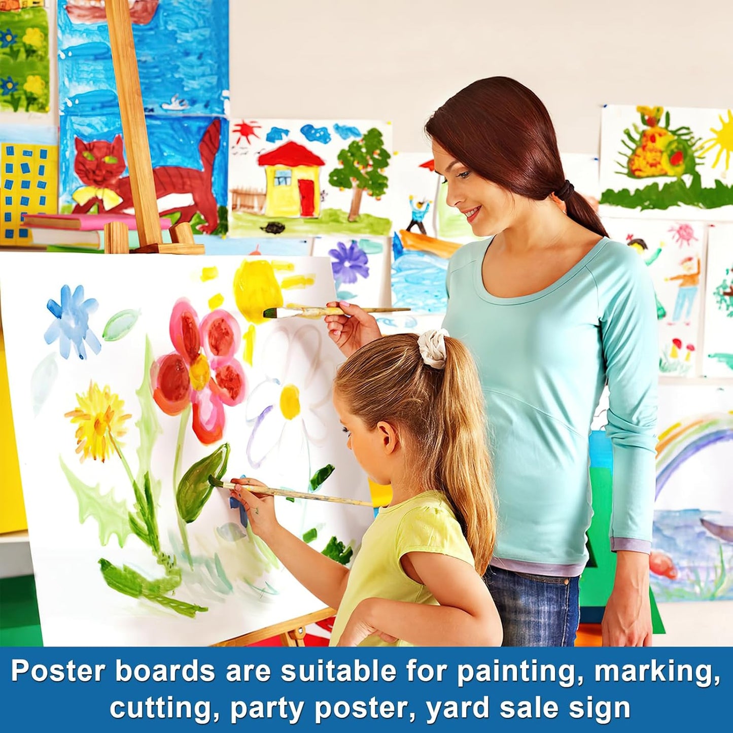 10 Pcs White Poster Board Paper 14x18, ROOKEA Blank Graphic Display Vision Boards Bulk for School Arts Classroom Crafts Projects Presentations Drawing Scrapbooking