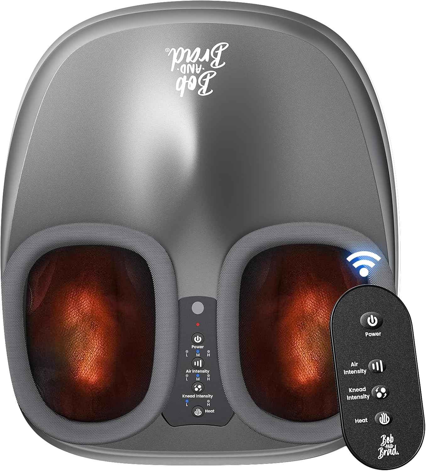 BOB AND BRAD Shiatsu Foot Massager with Heat and Remote, Deep Kneading Electric Feet Massager for Foot Fatigue, Fits US Size 12, Fathers Day Dad Gifts for Men Husband