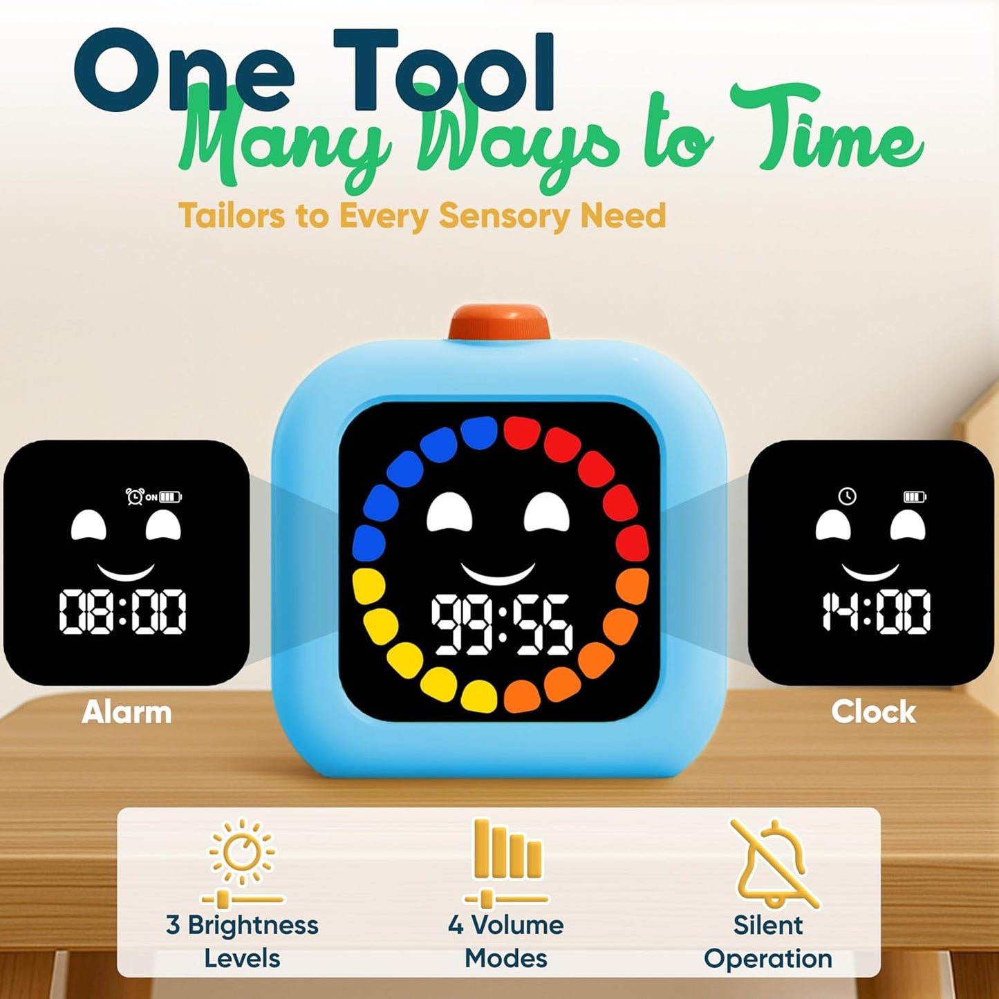 Digital Visual Timer for Kids - Rechargeable 99 Min Timer - Focus & Smoother Routines - Visual Timer for Classroom, ADHD Autism Toddler Support - Daily Use at Home, Therapy or School