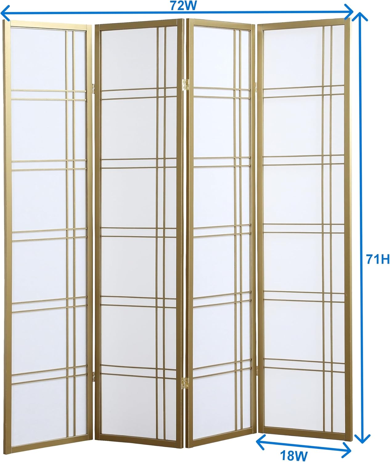 NicBex Room Divider 4 Panel Room Dividers with Paper-Looking Partition Room Dividers and Folding Privacy Screens Wall Divider for Home, Office, Room Separation,72" W x 1" D x 70" H, Silver - Lumora Desk