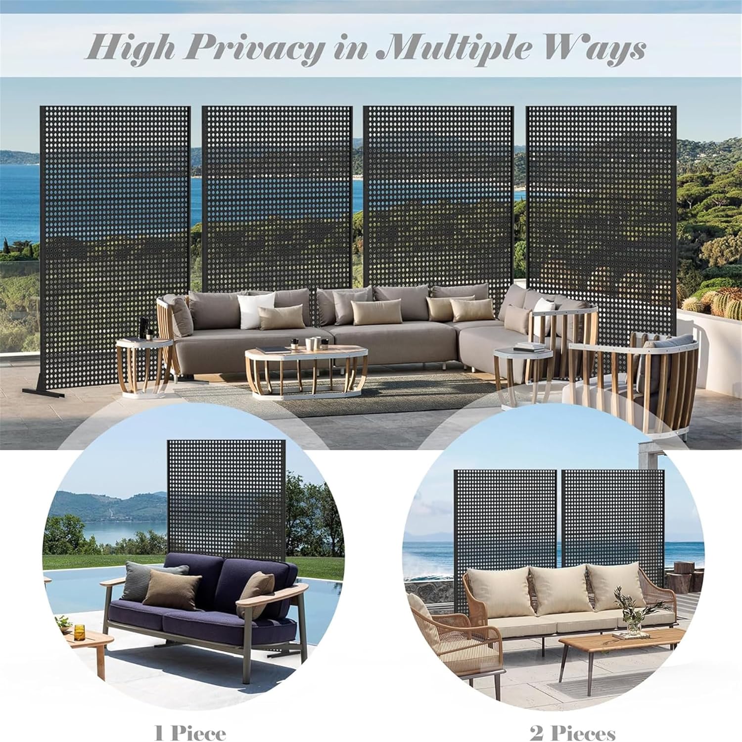 NicBex Room Divider 1 Panel Room Dividers with Rhombus Pattern Design Partition Room Dividers and Metal Privacy Screens Wall Divider for Outdoor, Room Separation,48.31" W x 15.75" D x 70.75" H, Black - Lumora Desk