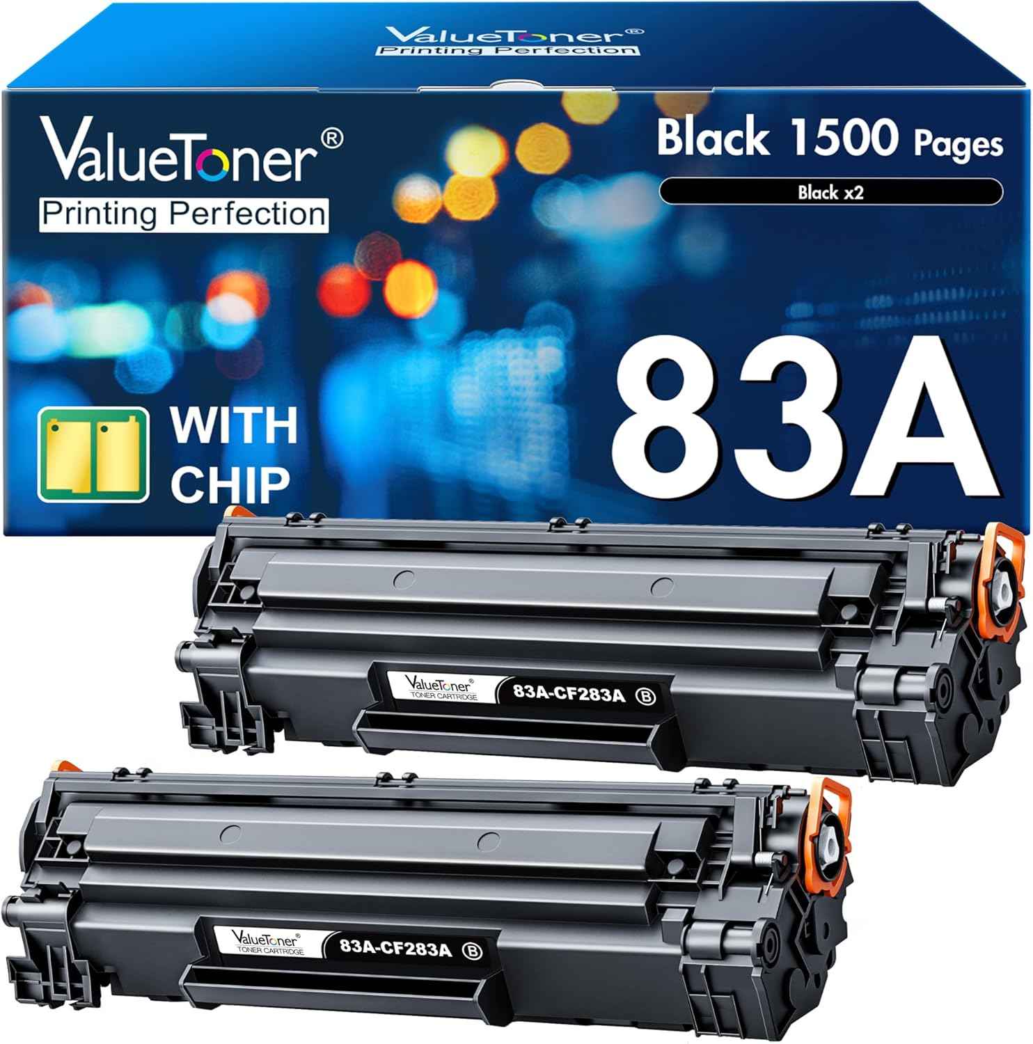 Valuetoner Compatible 83A Toner Cartridge Black Replacement for HP 83A CF283A to Use with LaserJet Pro MFP M125nw MFP M201dw MFP M225dw MFP M125a M201n M127fn M127fw M225dn Printer (2-Pack)