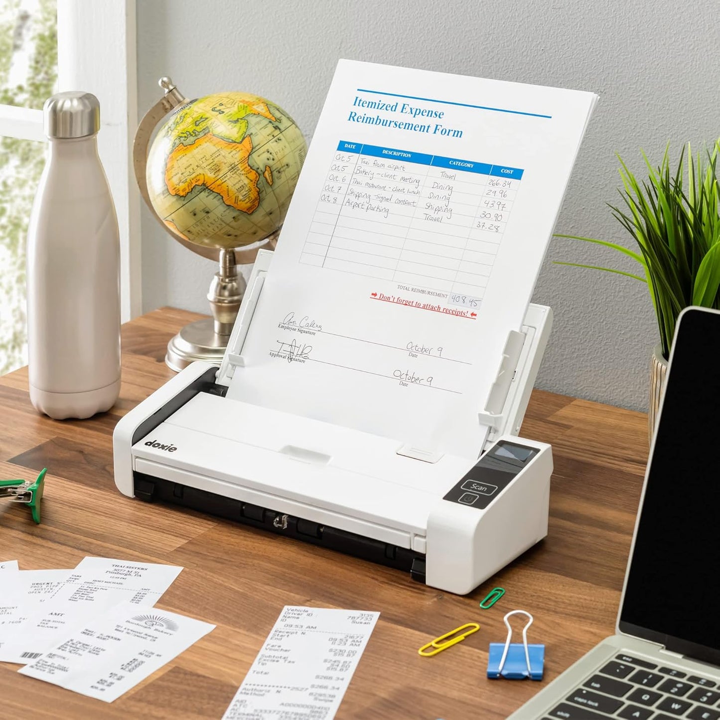 Doxie Pro DX400 - Duplex Document Scanner and Receipt Scanner for Home and Office with Amazing Software for Mac and PC - Lumora Desk