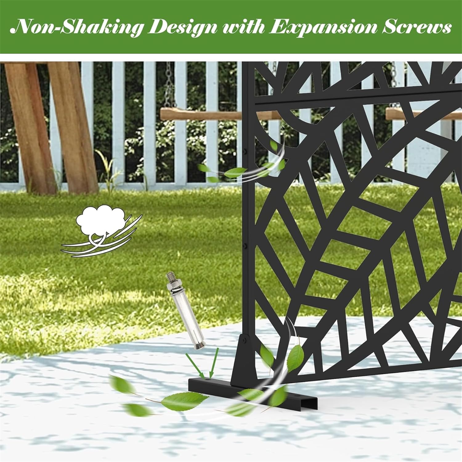 NicBex Room Divider 1 Panel Room Dividers with Leaf Pattern Design Partition Room Dividers and Metal Privacy Screens Wall Divider for Outdoor, Room Separation,48.31" W x 15.75" D x 70.75" H, Black - Lumora Desk