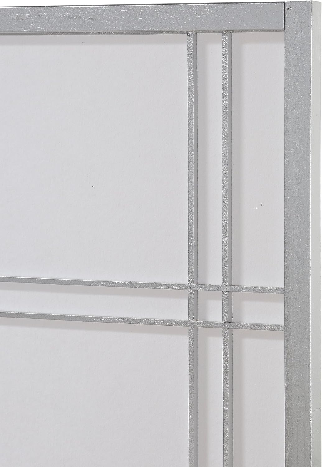 NicBex Room Divider 4 Panel Room Dividers with Paper-Looking Partition Room Dividers and Folding Privacy Screens Wall Divider for Home, Office, Room Separation,72" W x 1" D x 70" H, Silver - Lumora Desk