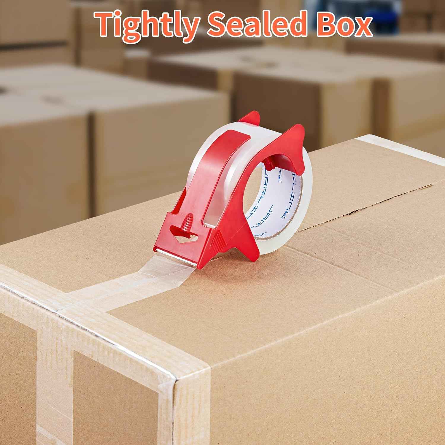 JARLINK 18 Rolls Clear Packing Tape with 3 Dispensers, Heavy Duty Packaging Tape Refills for Shipping Packaging Mailing, 2.7mil Thick, 1.88 inches Wide, 55 Yards Per Roll, 990 Total Yards