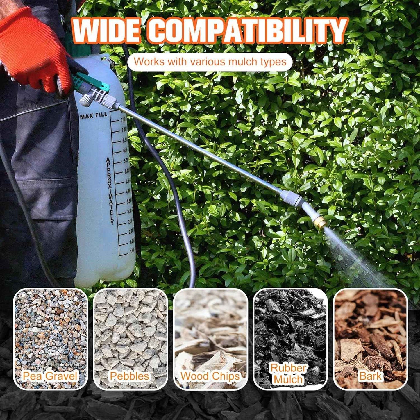 Mulch Binder, Rock Glue for Landscaping, Pea Gravel Binder 2 Gallon Max Cover, Strong Mulch Anchor, Rock Lock Landscape Adhesive for Slopes, Flower Beds, Fast Dry & Safe for Plants Pets