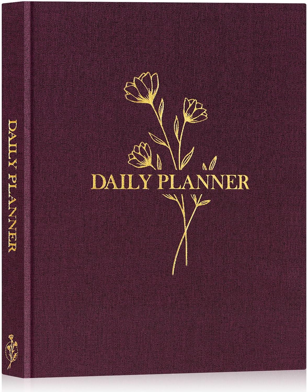 Lanpn Undated Daily Planner Hourly Schedule Notebook, 196 Pages 2 Page per Day To Do List Notebook Notepad Appointment Work Planner, Hardcover Daily Journal Organizer Book For Women 7.7" x 9.3" Purple
