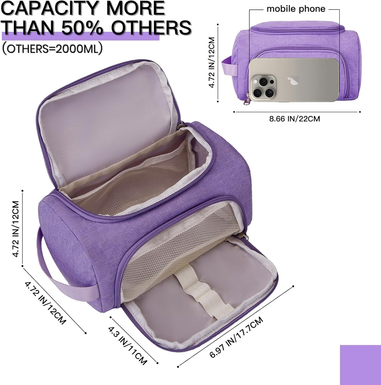 Large Pencil Pouch,Pencil Case Aesthetic,Zipper Pencil Box For Girls Back To School Supplies Emergency Bag Makeup Bag (Purple)