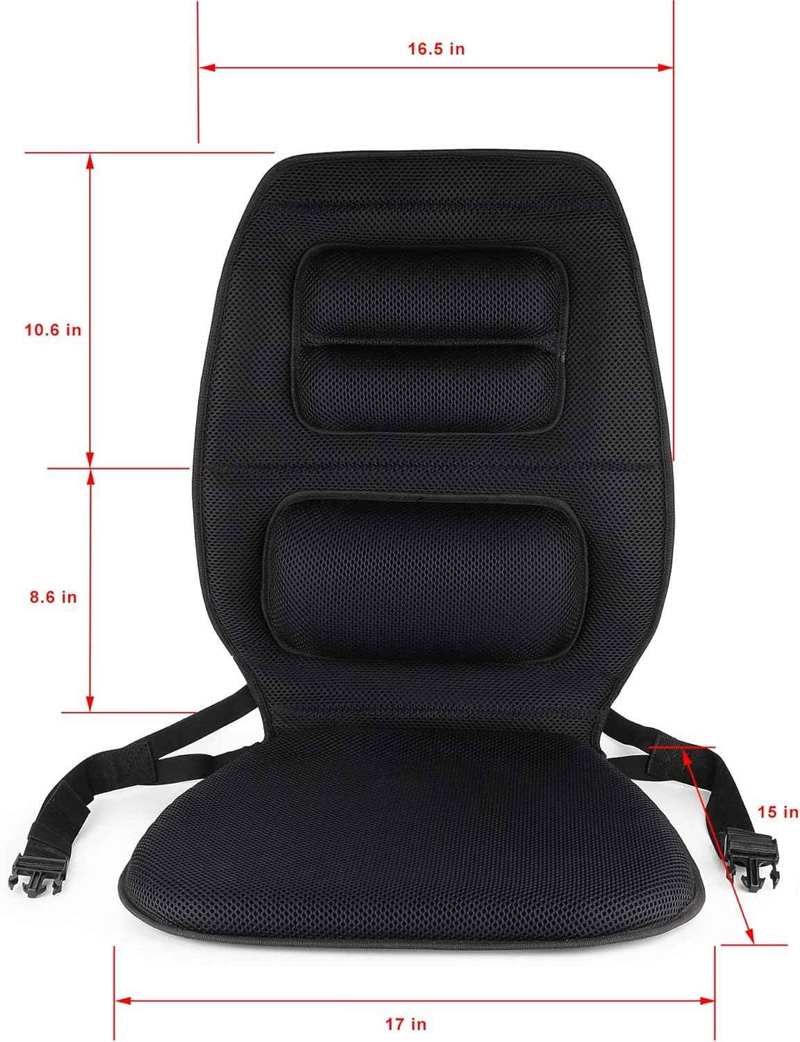 FOMI Premium Gel Cushion and Firm Back Support | Seat Cushion Pad and Upper Lower Thoracic and Lumbar Pillow for Car, Office Chair | Pressure Sore, Coccyx Pain Relief | Posture Aid (Grid Gel)